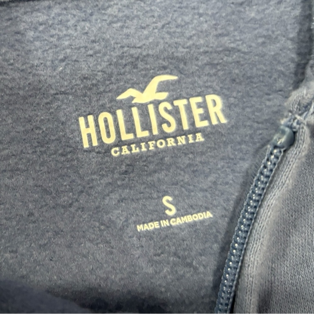 Small Hollister Blue Zip-Up Hoodie - Picture 2 of 6